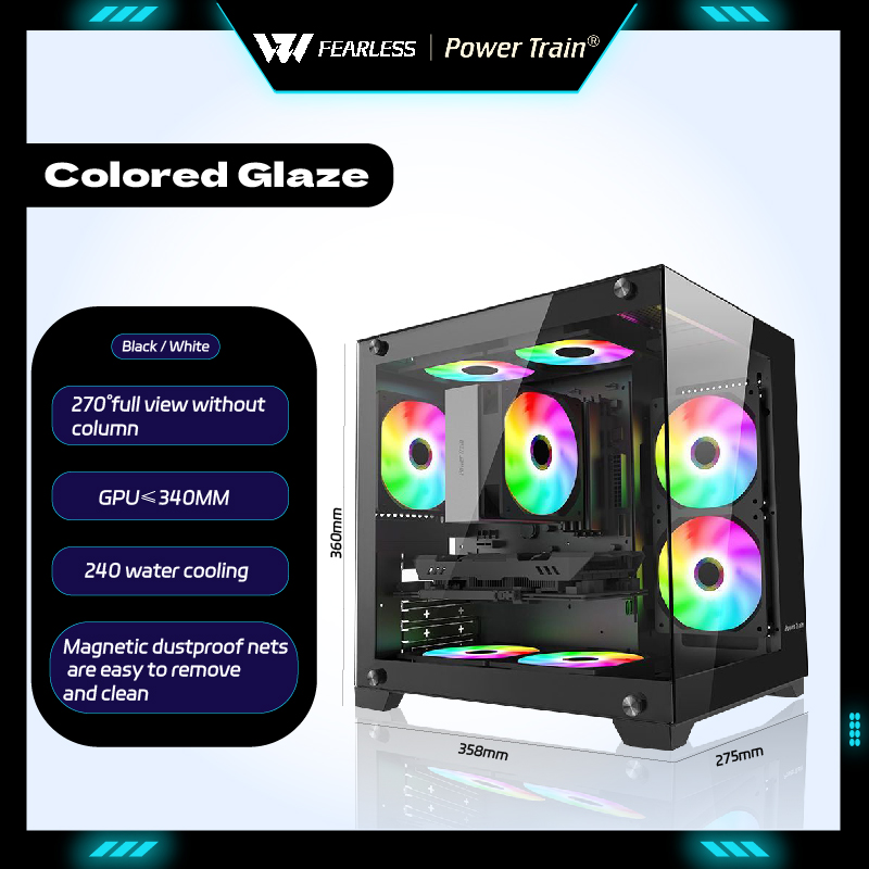 Pc Gaming Liquid - パワートレイン カラード グレーズ MATX ゲーミングPCケース ITX