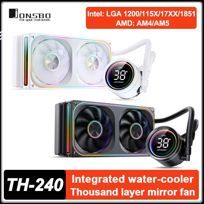 Pc Gaming Liquid - JONSBO TH-240 CPU 水冷クーラーコールドヘッドデジタルディスプレイ一体型水冷ラジエーター LGA1700 1851