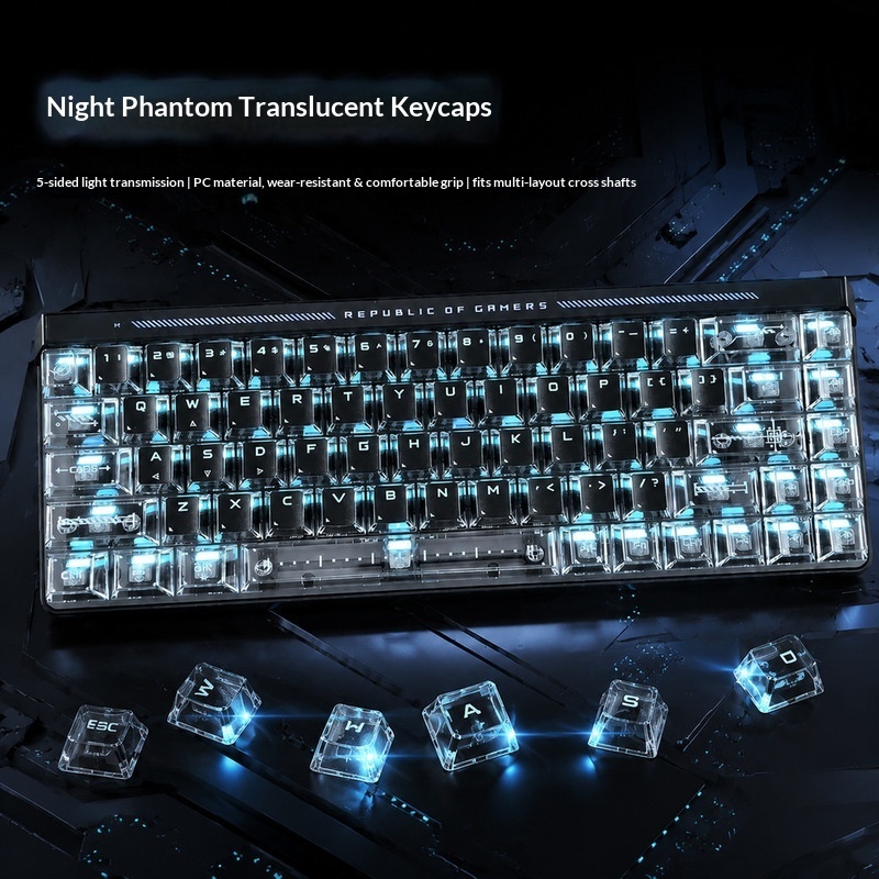 Pc Gaming White - 透明バックライトキーキャップ OEM高さ PC素材 クロスシャフト メカニカルキーボードキーキャップ DIY