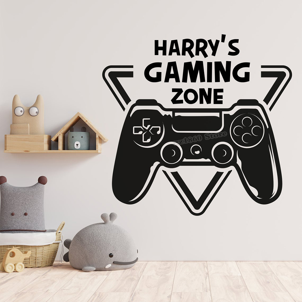 Pc Gaming Quotes - カスタムゲームゾーンのウォールステッカー,壁の装飾,ビデオゲームの名前でカスタマイズ可能