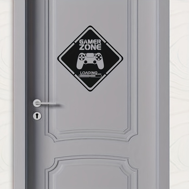Pc Gaming Quotes - ゲーマーゾーンドアステッカー,ウォールステッカー,コントローラー,ビデオゲームアート,リビングルーム,ベッドルーム,家の装飾,1個