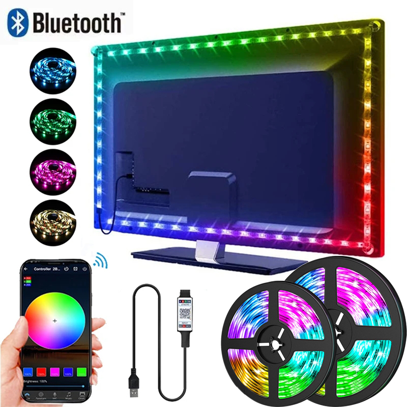 Pc Gaming On Tv - RGB 5050 LEDストリップライト アプリ制御 テレビバックライト フレキシブルリボンテープ