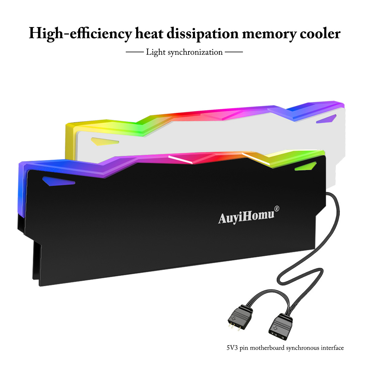 Pc Gaming Ddr4 - AuyiHomu RGB ヒートシンク、5V 3ピン ARGB 同期メモリクーラー、高効率放熱