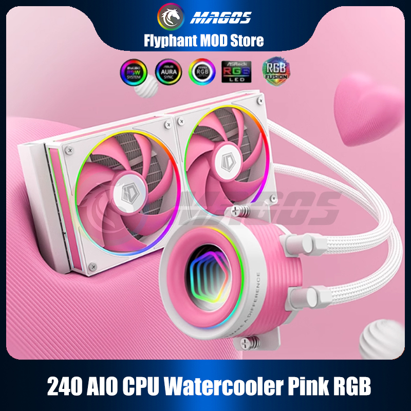 Pc Water Cooling - 240 AIO CPU ウォータークーラー ピンク RGB