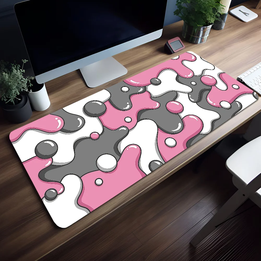 CIFBUY 抽象的な液体模様の大型デスクマット。青と白の配 - Pc Gaming Liquid のレビューと価格
