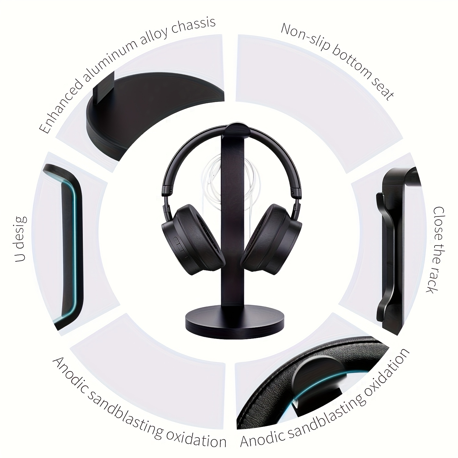 アルミ合金製ヘッドホンスタンド、デスクトップゲーミングヘッド - Headset Stand のレビューと価格