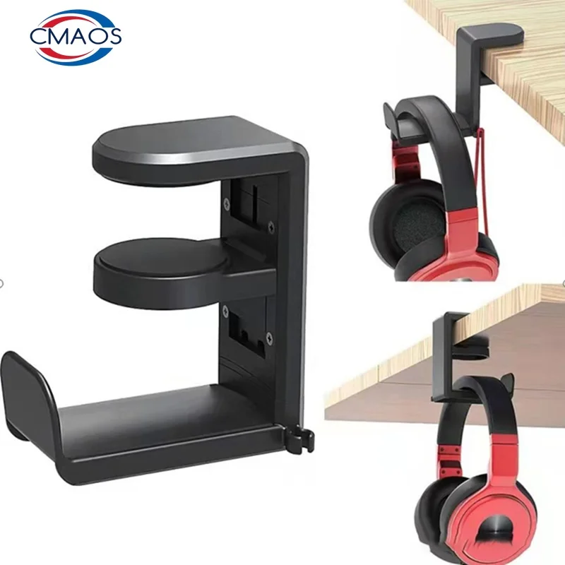 ノーパンチテーブルクリップフックヘッドホンホルダー360度回 - Headset Stand のレビューと価格