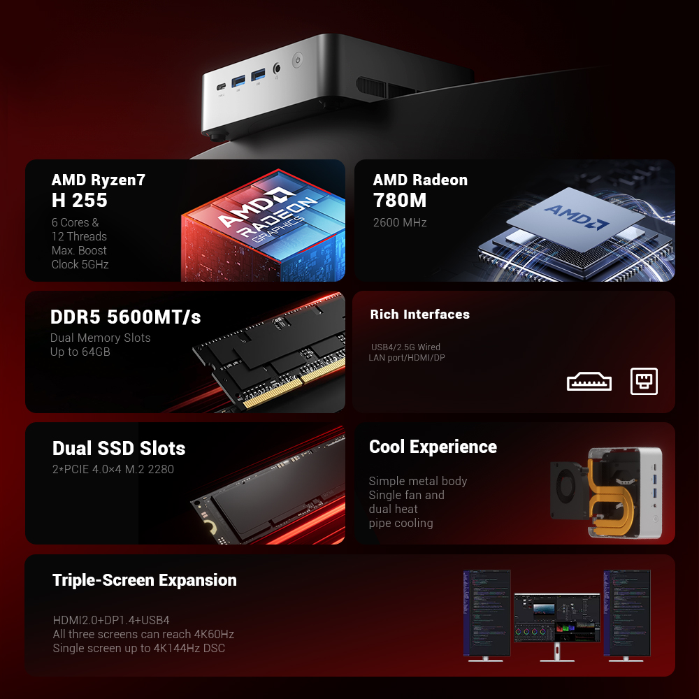 ミニPC 16GB 512GB 7 H255 ミニPC 高品 - Pc Gaming Mini のレビューと価格