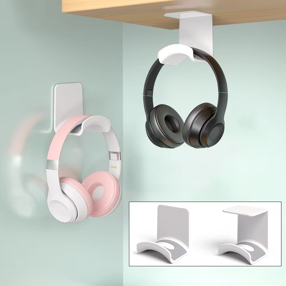 ユニバーサルヘッドフォンスタンド粘着プラスチック壁掛けハンガ - Headset Stand のレビューと価格