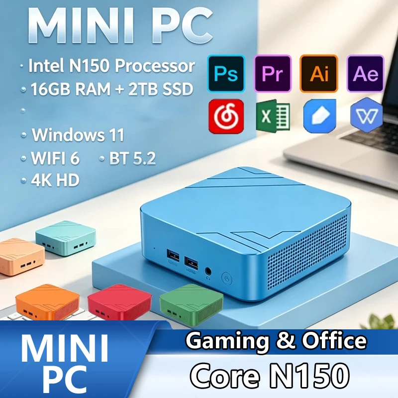 N150 カラフルミニPC、16GB+2TB SSD、Win - Pc Gaming Editing のレビューと価格