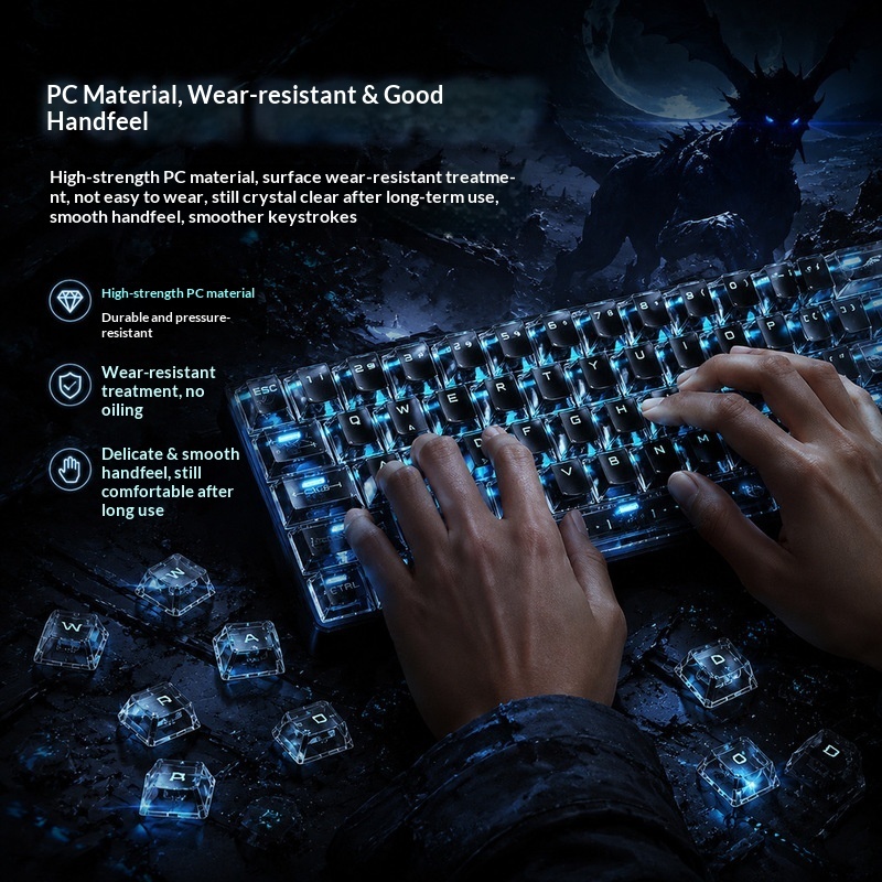 透明バックライトキーキャップ OEM高さ PC素材 クロスシ - Pc Gaming White のレビューと価格