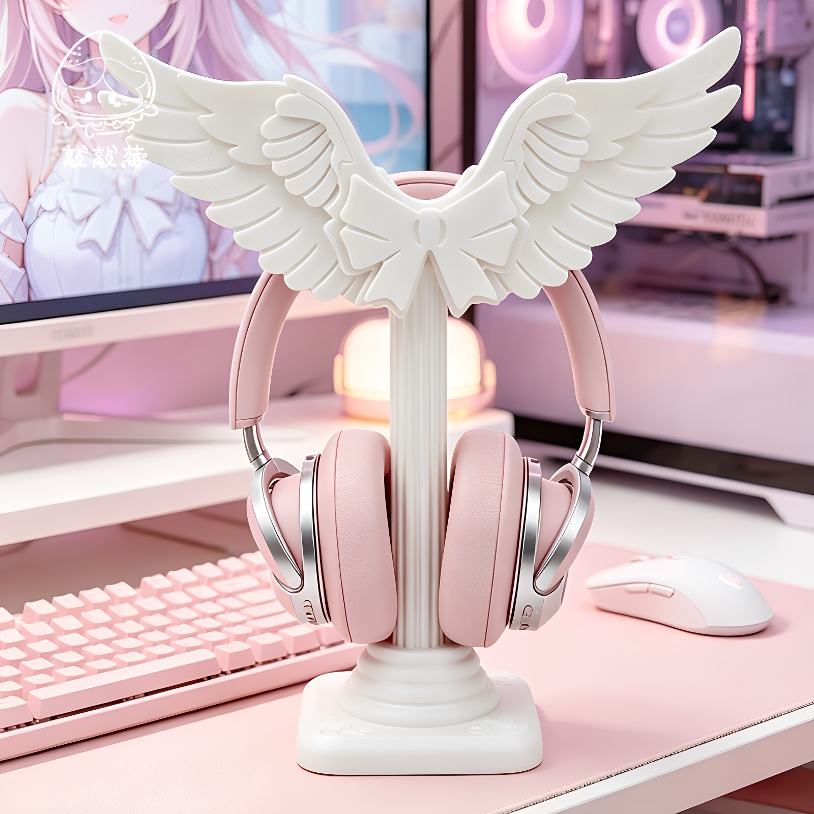 かわいい天使の羽根型ヘッドセットスタンド。3Dプリント製、ロ - Headset Stand のレビューと価格