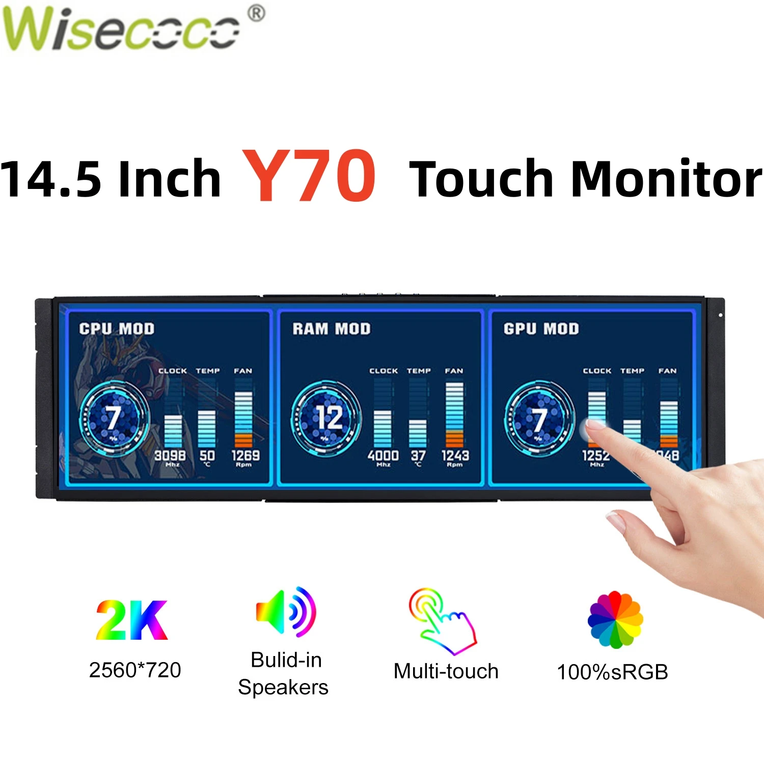 Wisecoco 12.6/14.5 インチ 2K IPS  - Pc Gaming Y60 のレビューと価格